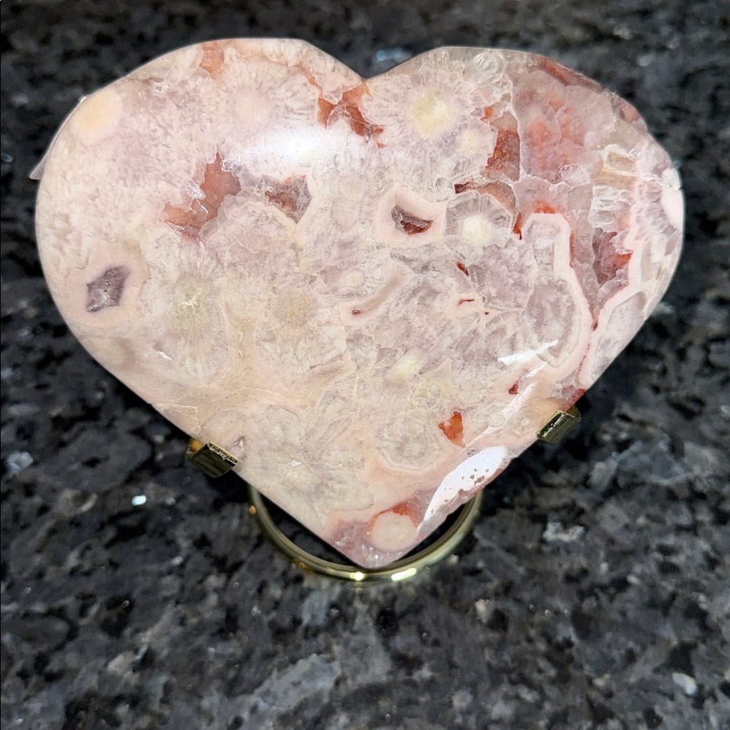 Pink Amethyst Heart with stand