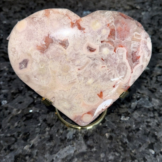 Pink Amethyst Heart with stand