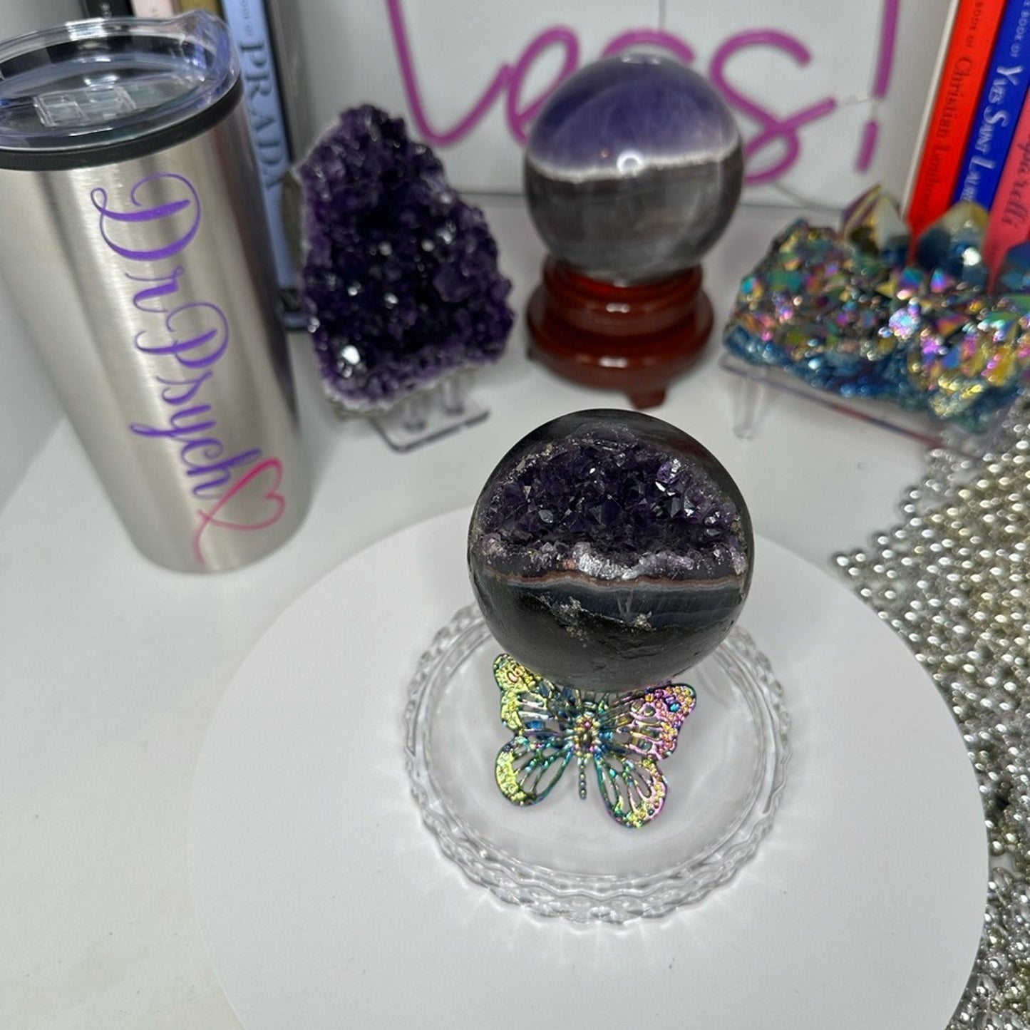 Brazilian Amethyst Druzy Sphere - BRAMYSPH-002