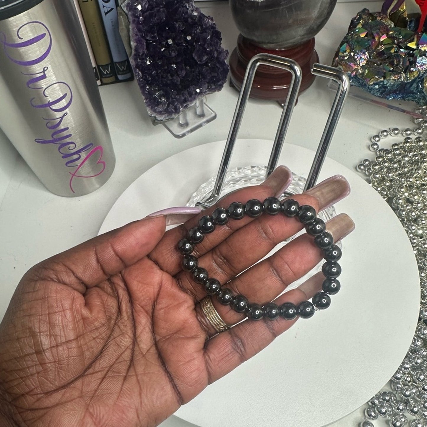 Hematine Bracelet Approx 8MM, 2.5” HEMATINEBRC-001