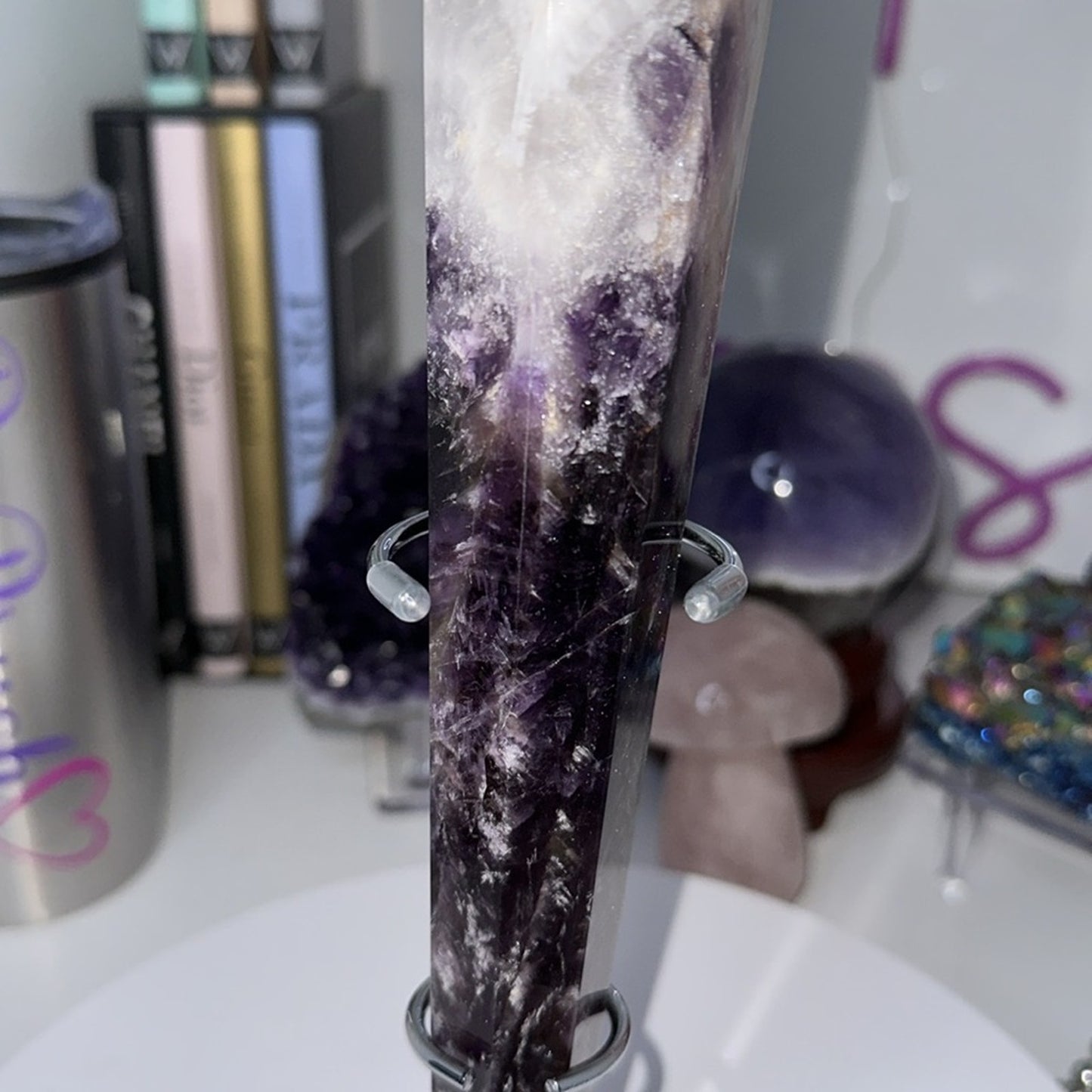 Chevron Amethyst Wand - 12 inches - CHAMYWND12-001