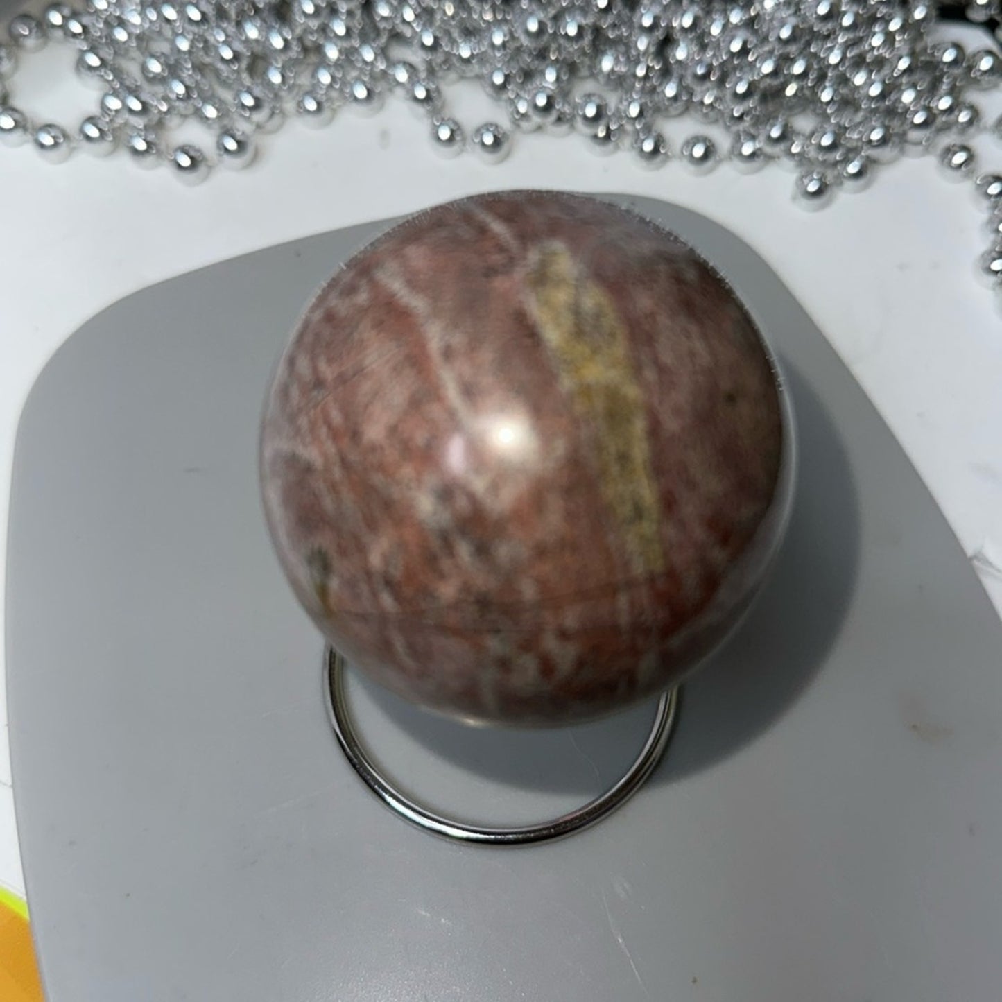 Pink Picture Jasper Slab & Sphere Set - PINKPJSLBSPHSET-001