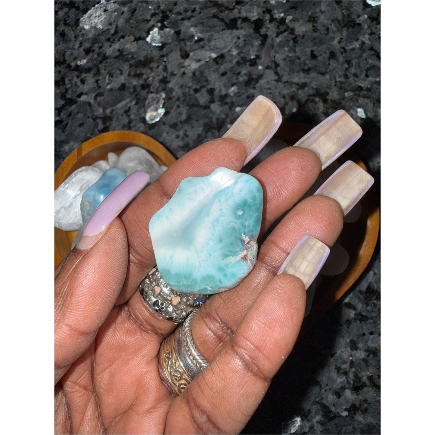 Beautiful Blue-Green Larimar Tumbled Crystals - Grades AAA, AA & A Price for 1