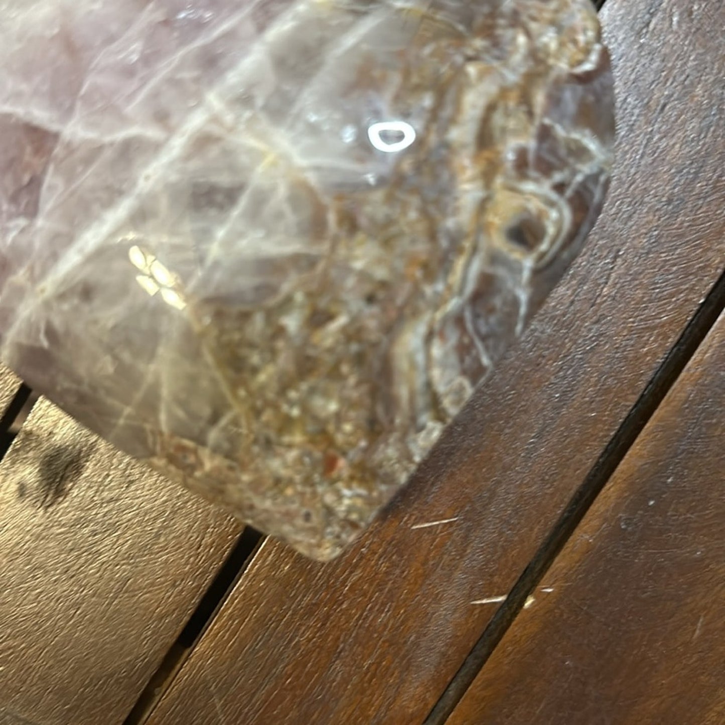 Mexican Lace Agate and Amethyst Heart - MCAMYHRT 619g 4.50”