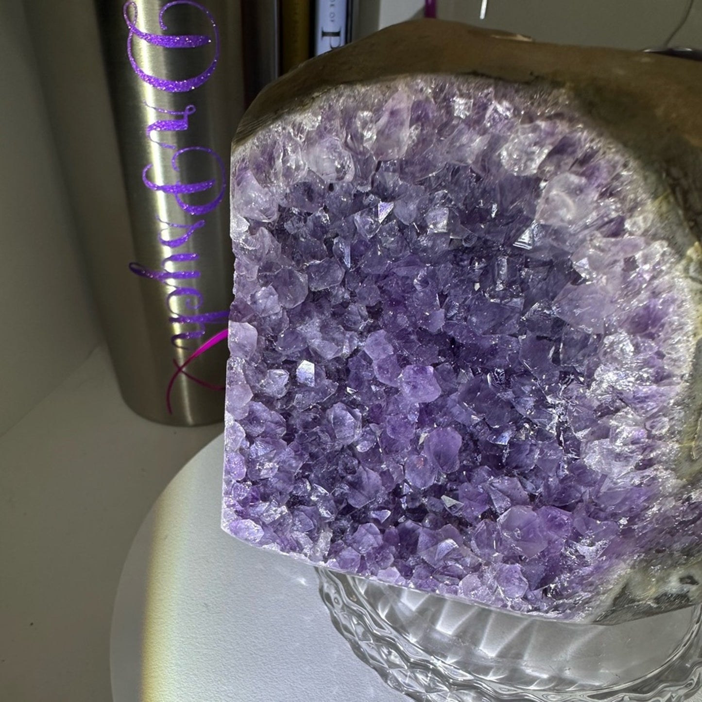 Amethyst Raw Freeform Goggles Sugar Points  - AMYGOGGLE-001 138MM