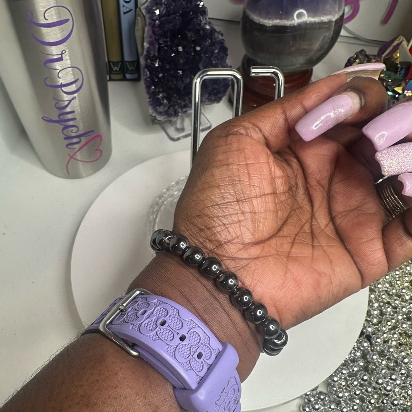 Hematine Bracelet Approx 8MM, 2.5” HEMATINEBRC-001