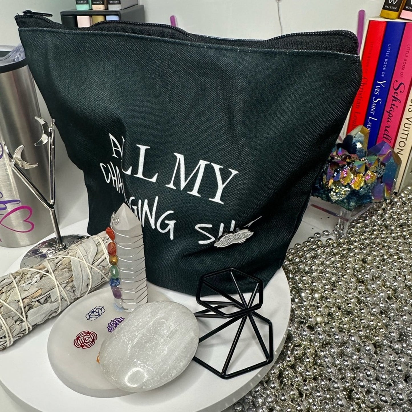 DrPsych_Faves12! Charge & Cleanse Crystal Starter Kit! Black bag. 🌹🌹🤍🤍