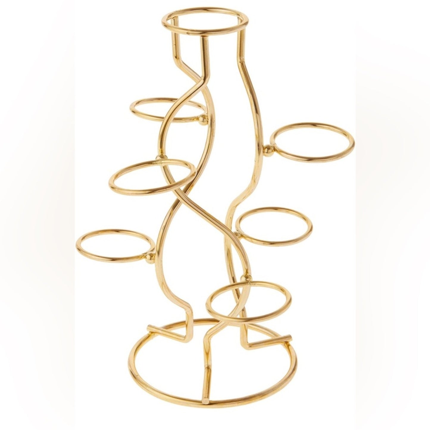 Gold color Multi-Sphere Tower Holder Crystals Rocks Precious Gem Sphere Holder