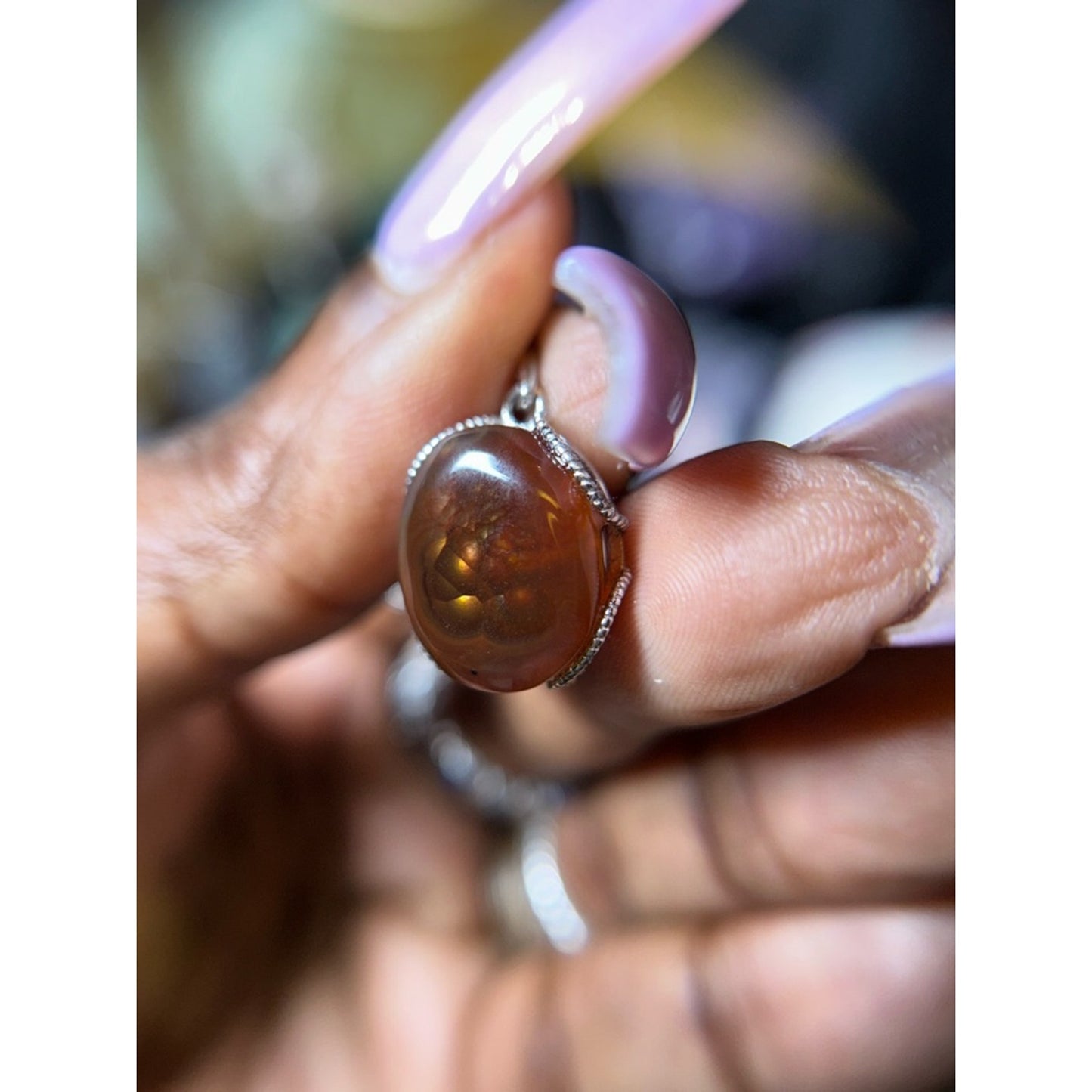 Fire Agate Silver 925 Pendant PRICE FIRM