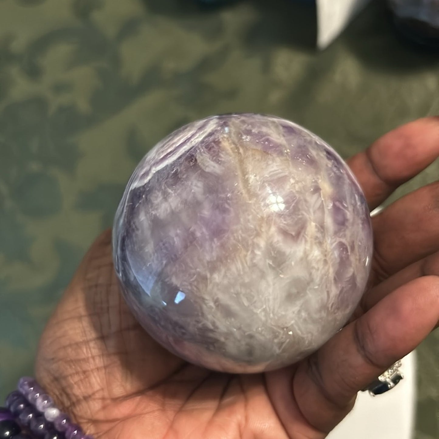 Dream Chevron Amethyst Sphere 71MM CHAMYSPH-001