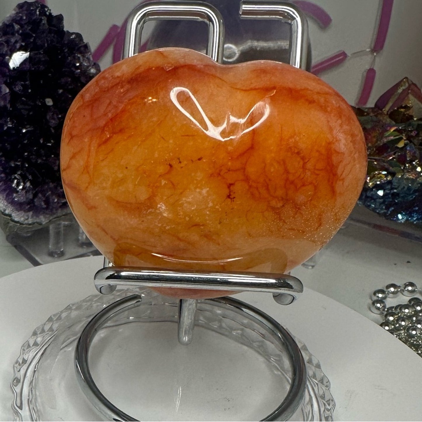 Carnelian Agate Heart Beauty 75MM - CNAGATEHRT-001