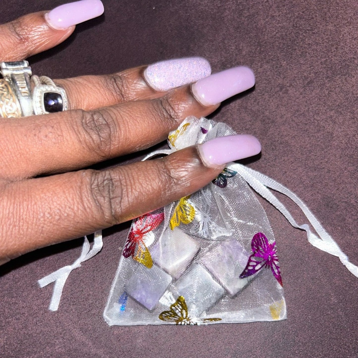 Charoite Cubes - Set of 4/$25