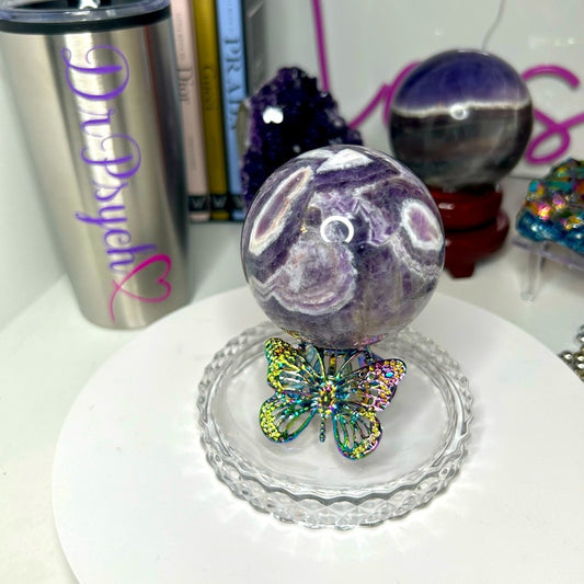 Dream Chevron Amethyst Sphere 71MM CHAMYSPH-001