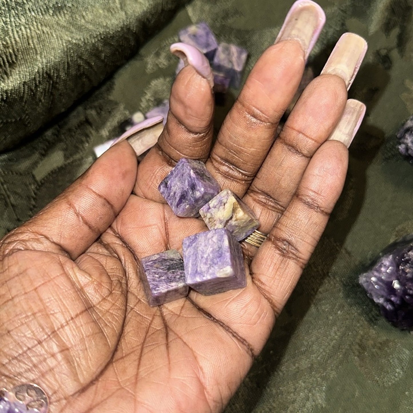 Charoite Cubes - Set of 4/$25