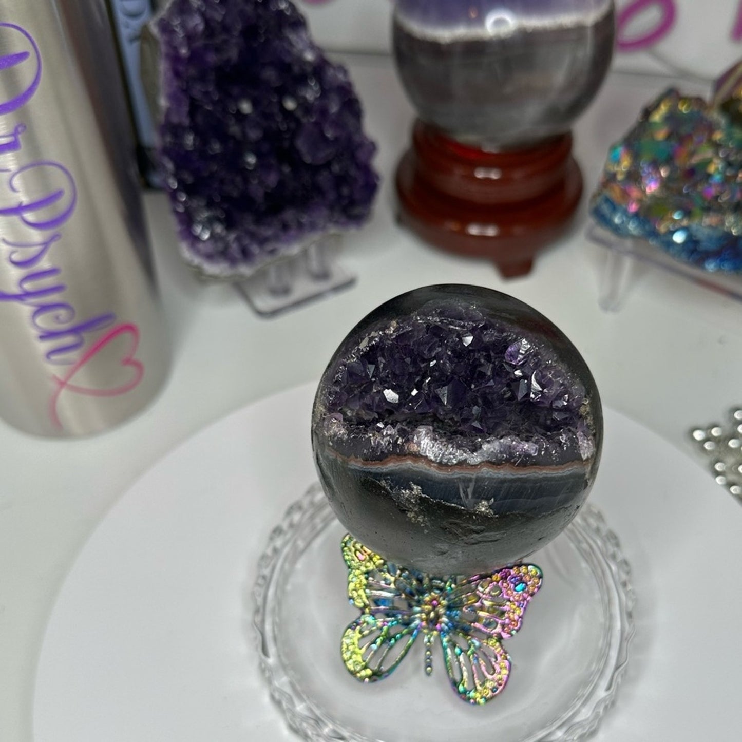 Brazilian Amethyst Druzy Sphere - BRAMYSPH-002