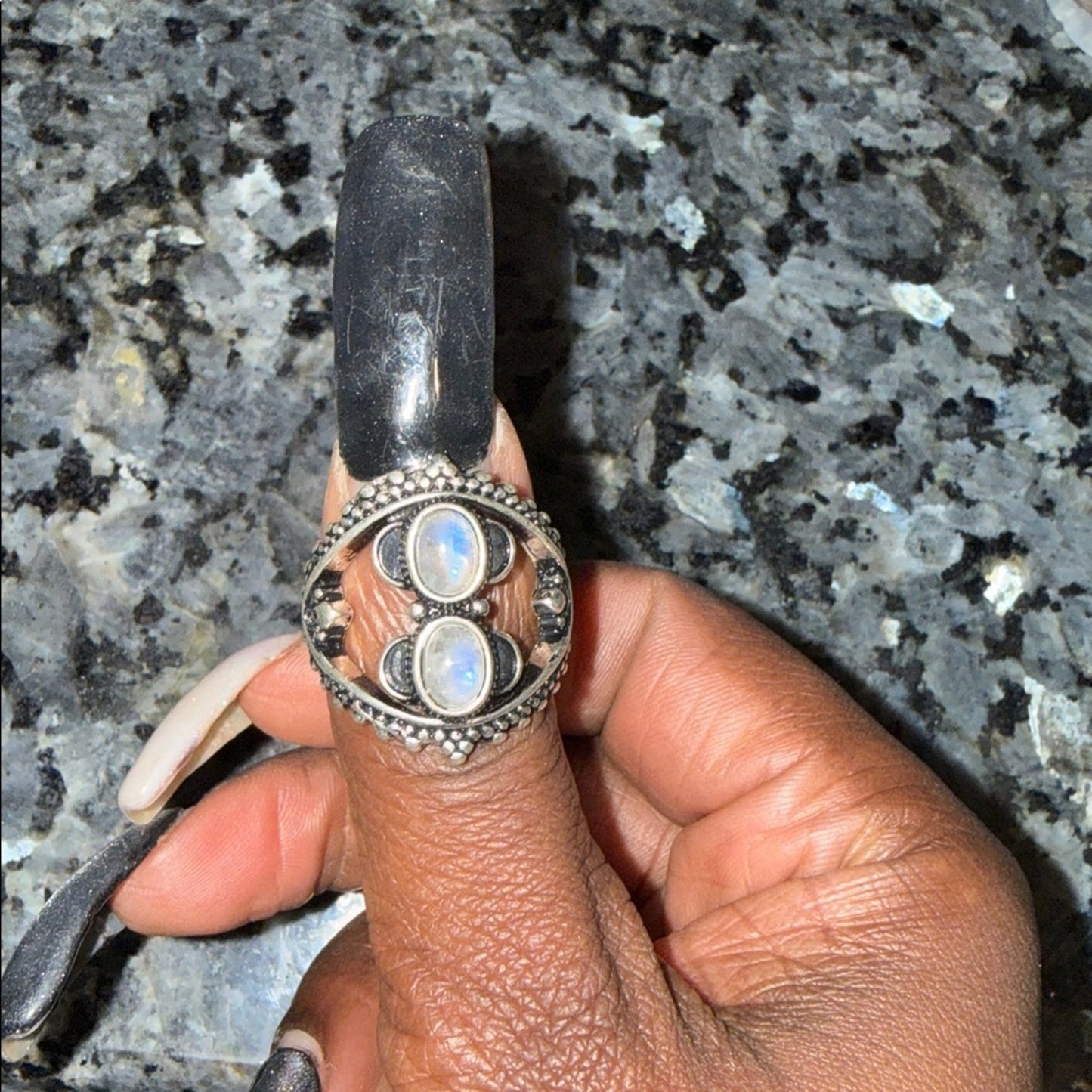 2026 Special 🌹🌹 Moonstone Silver 925 Adjustable Ring