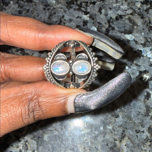 2026 Special 🌹🌹 Moonstone Silver 925 Adjustable Ring