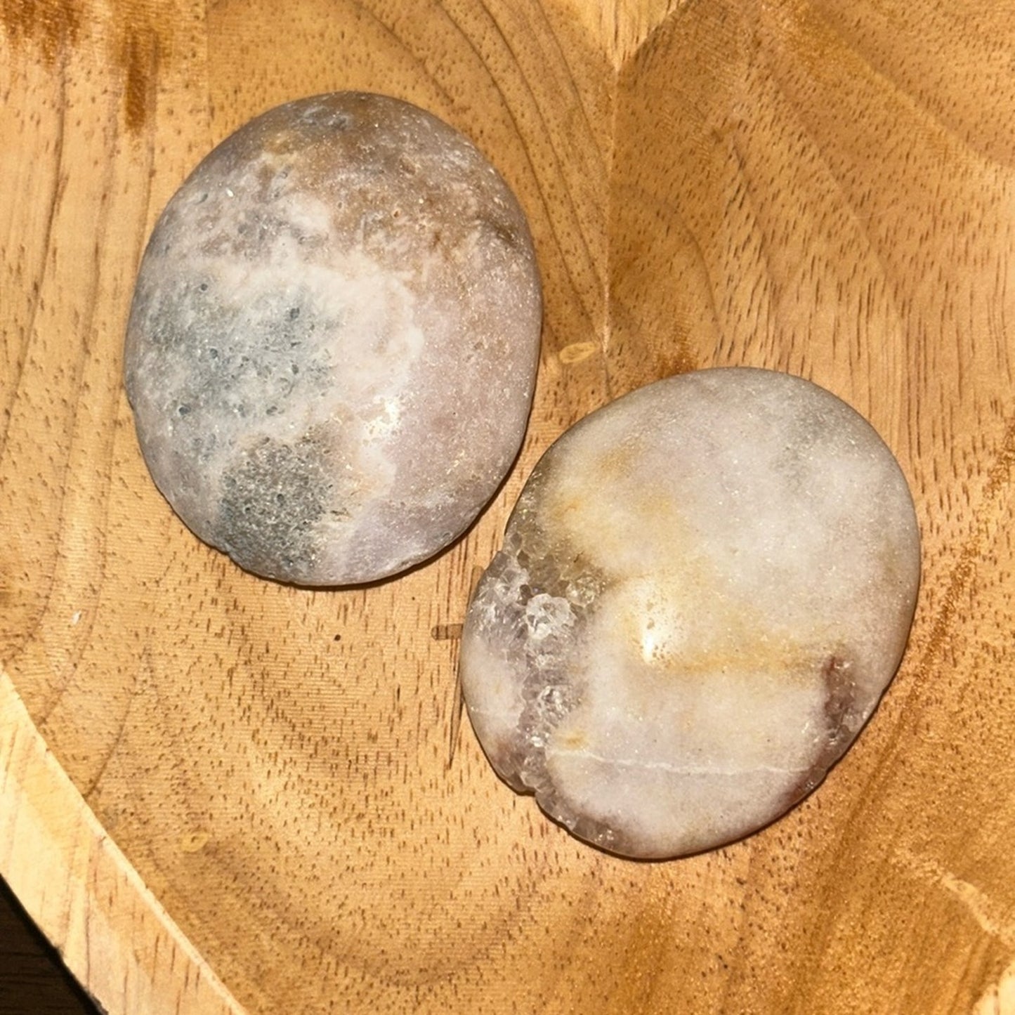 Pink Amethyst Palm stone set PAPLMSTNE - SET001