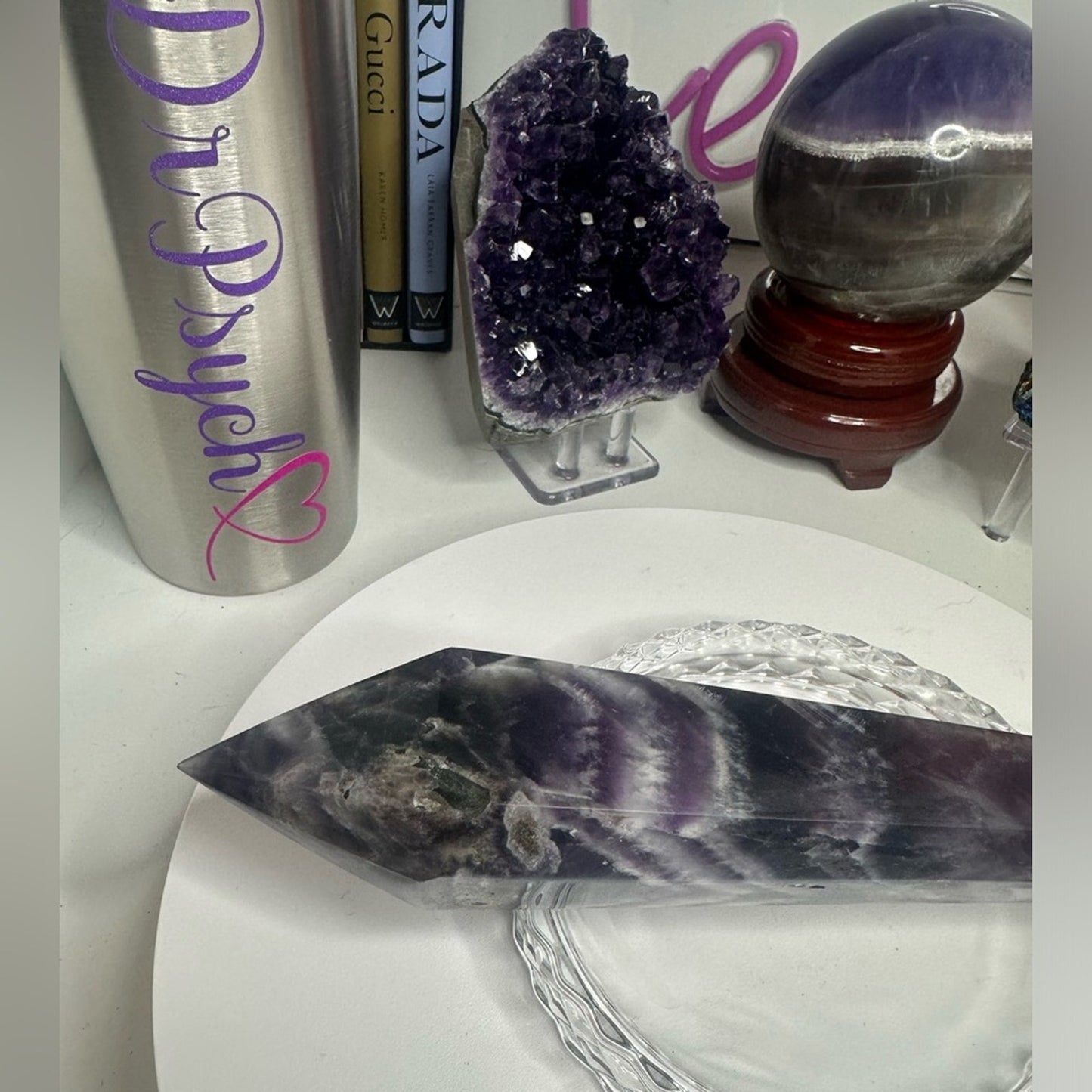 Chevron Amethyst Wand - 7.25 inches - CHAMYWND7.25-001