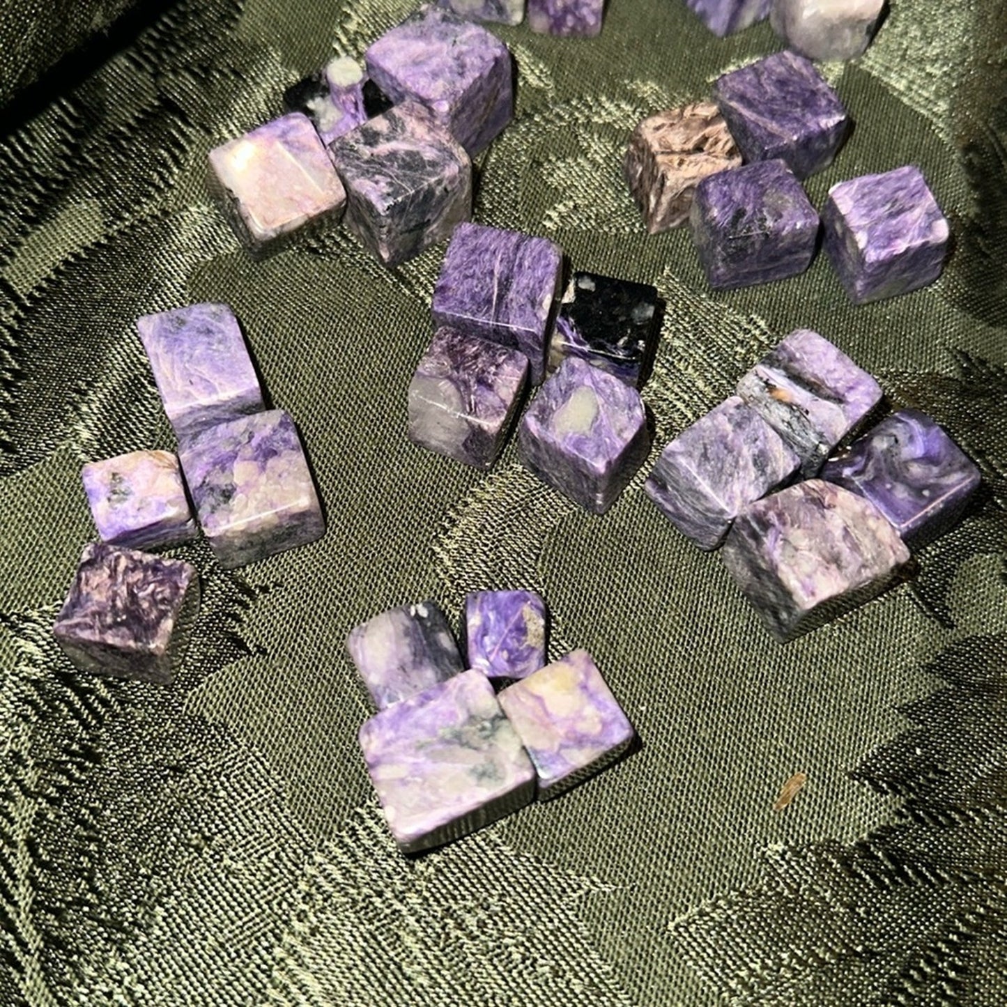 Charoite Cubes - Set of 4/$25