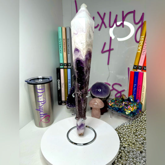 Chevron Amethyst Wand - 13.25 inches - CHAMYWND13.25-001