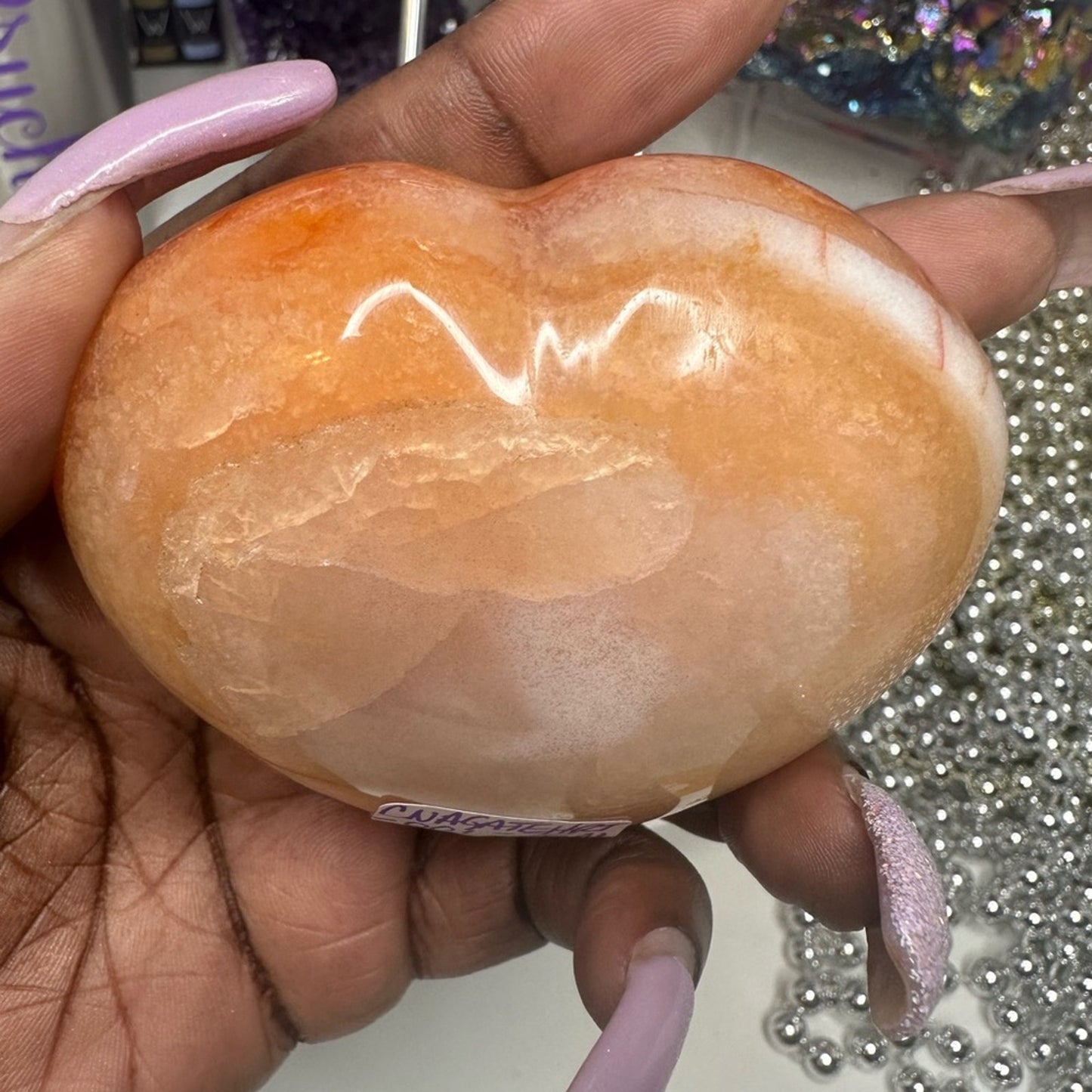 Carnelian Agate Heart Beauty 75MM - CNAGATEHRT-001