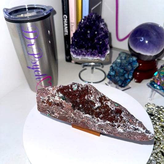 Amethyst Raw “Yam” with Red and Green Quartz inclusions & sugar AMYREDGRNYAM-001