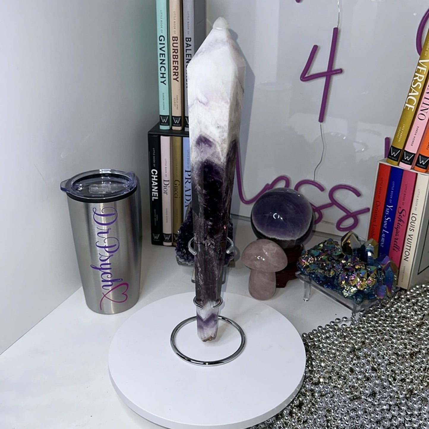 Chevron Amethyst Wand - 13.25 inches - CHAMYWND13.25-001