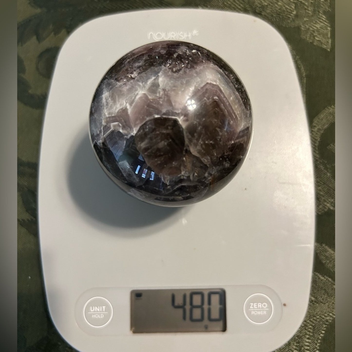 Dream Chevron Amethyst and Quartz Sphere 69-71MM CHAMYSPH-002