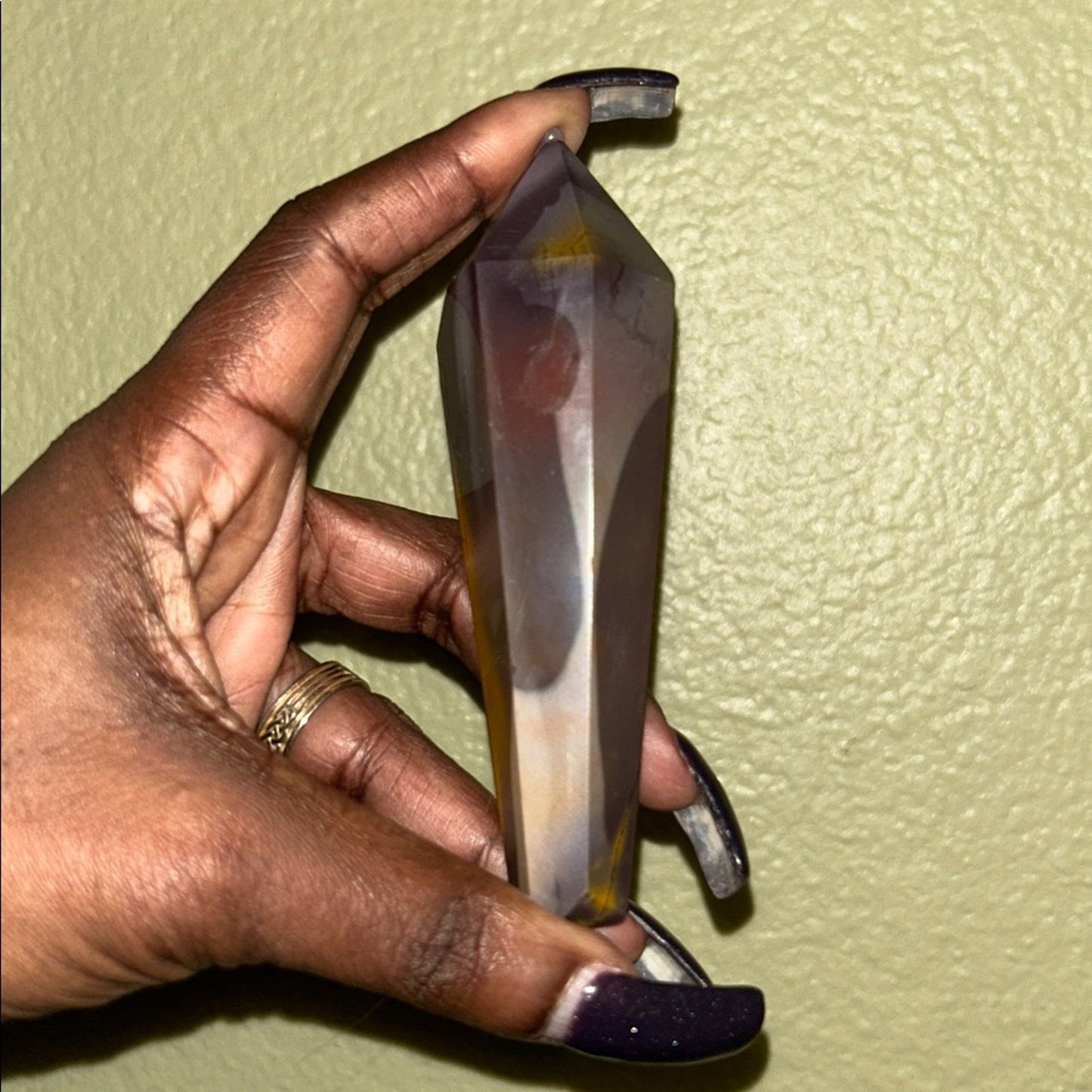 Mookaite Purple and Yellow Crystal Wand Point