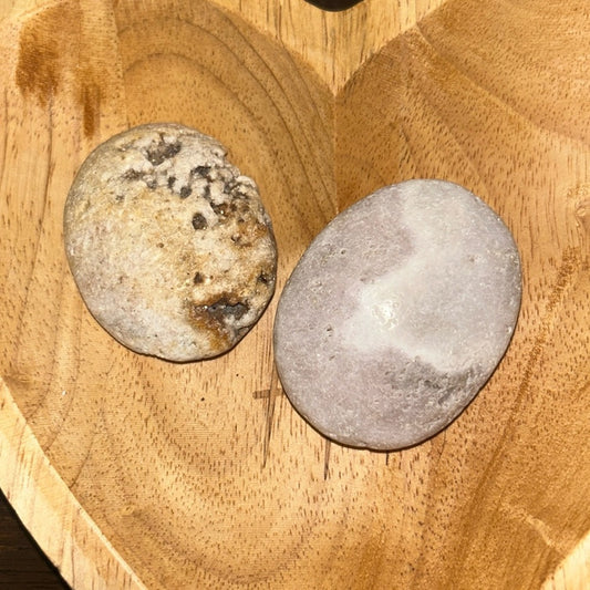 Pink Amethyst Palm stone set PAPLMSTNE - SET002