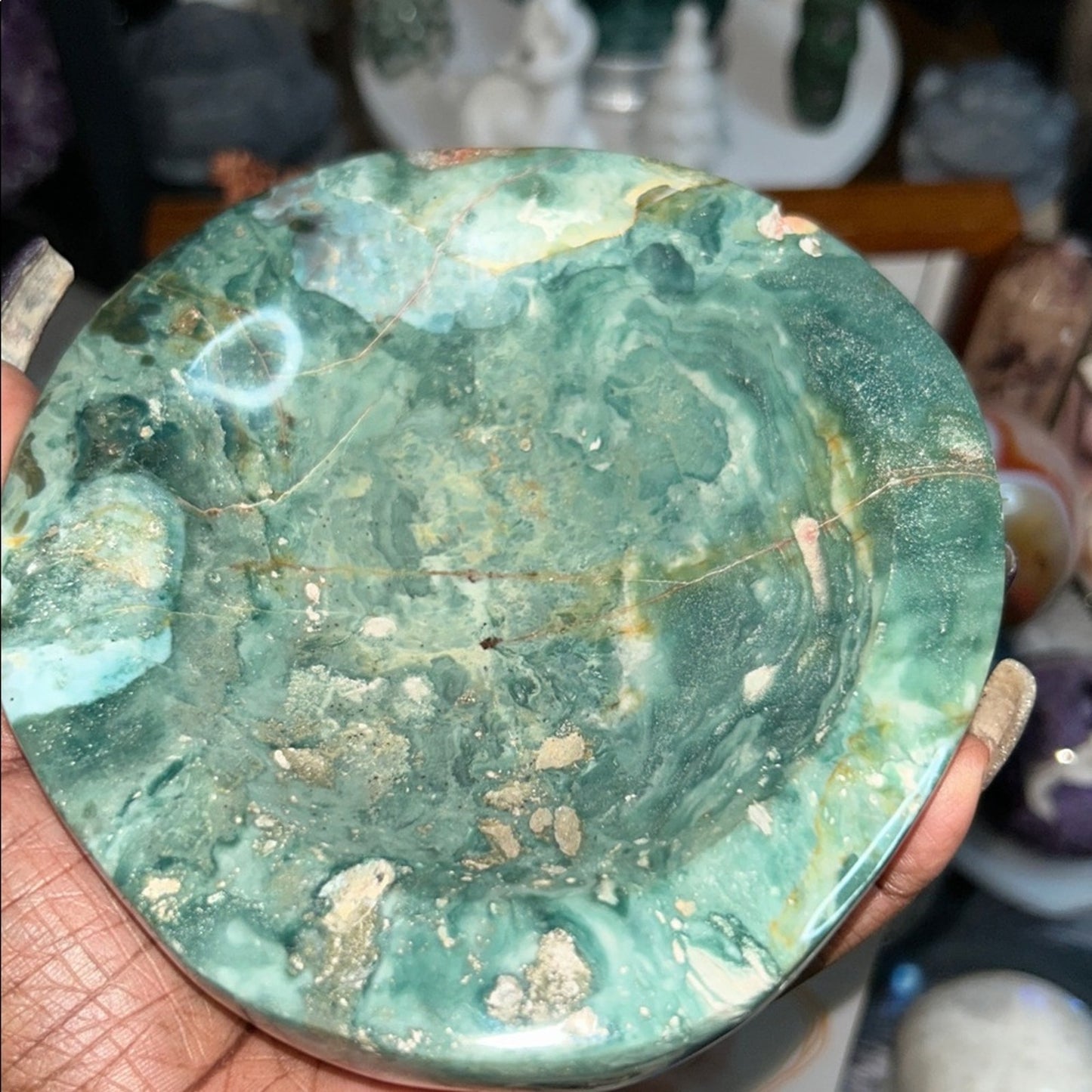Moss Agate Bowl Large