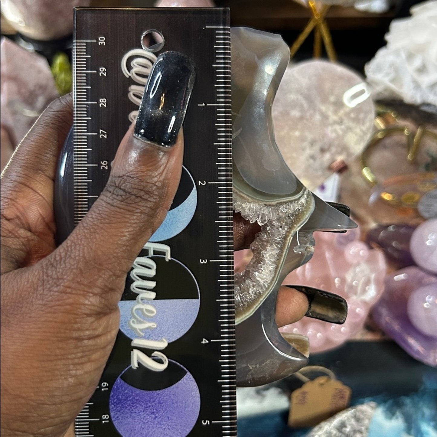 Quartz, & Agate Moon Custom carving AMAGTMOON-Mini1