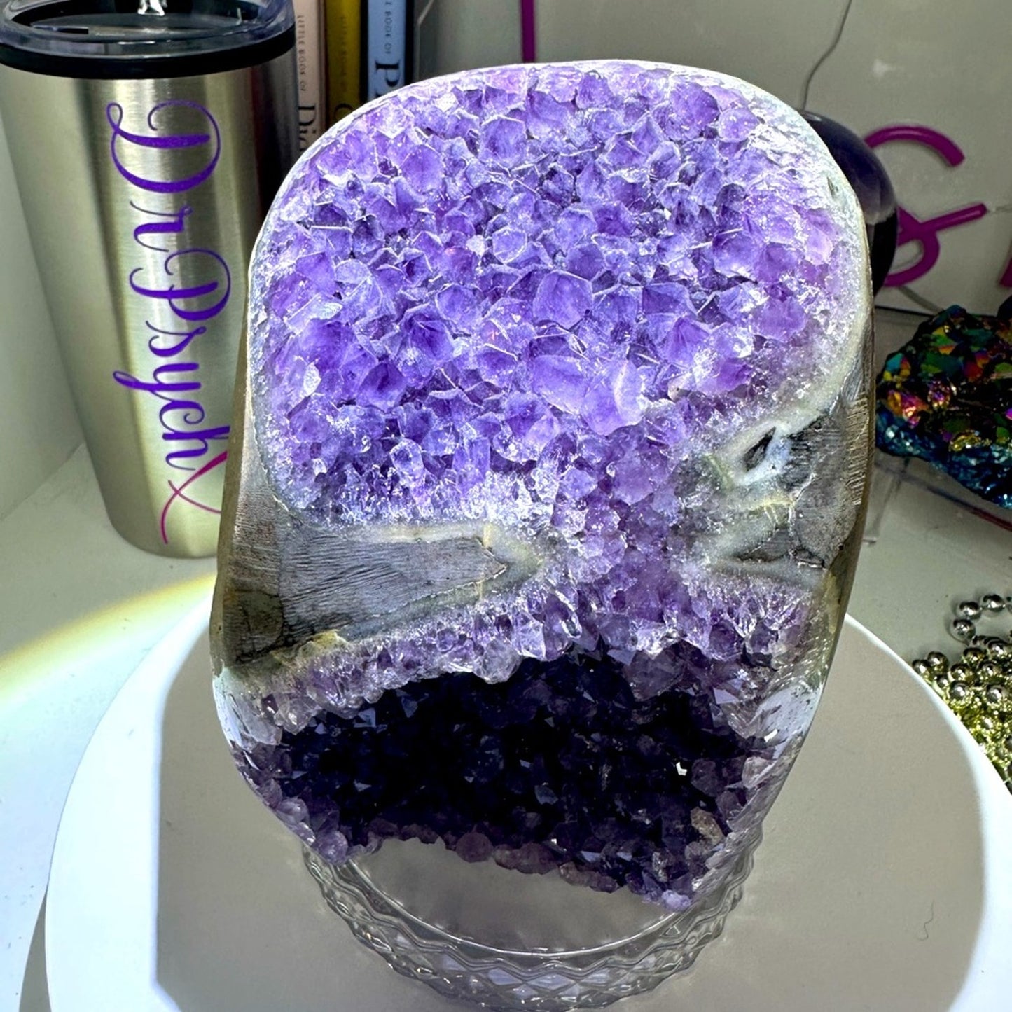 Amethyst Raw Freeform Goggles Sugar Points  - AMYGOGGLE-001 138MM