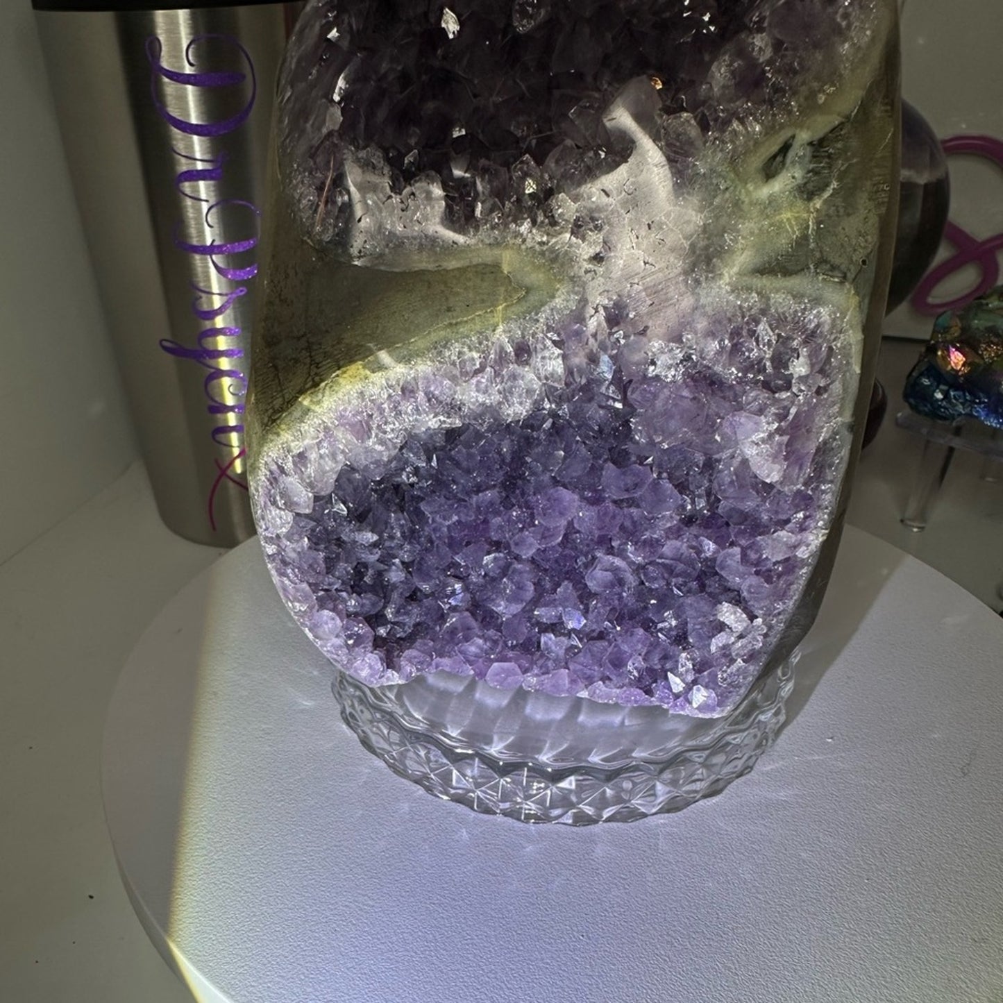 Amethyst Raw Freeform Goggles Sugar Points  - AMYGOGGLE-001 138MM