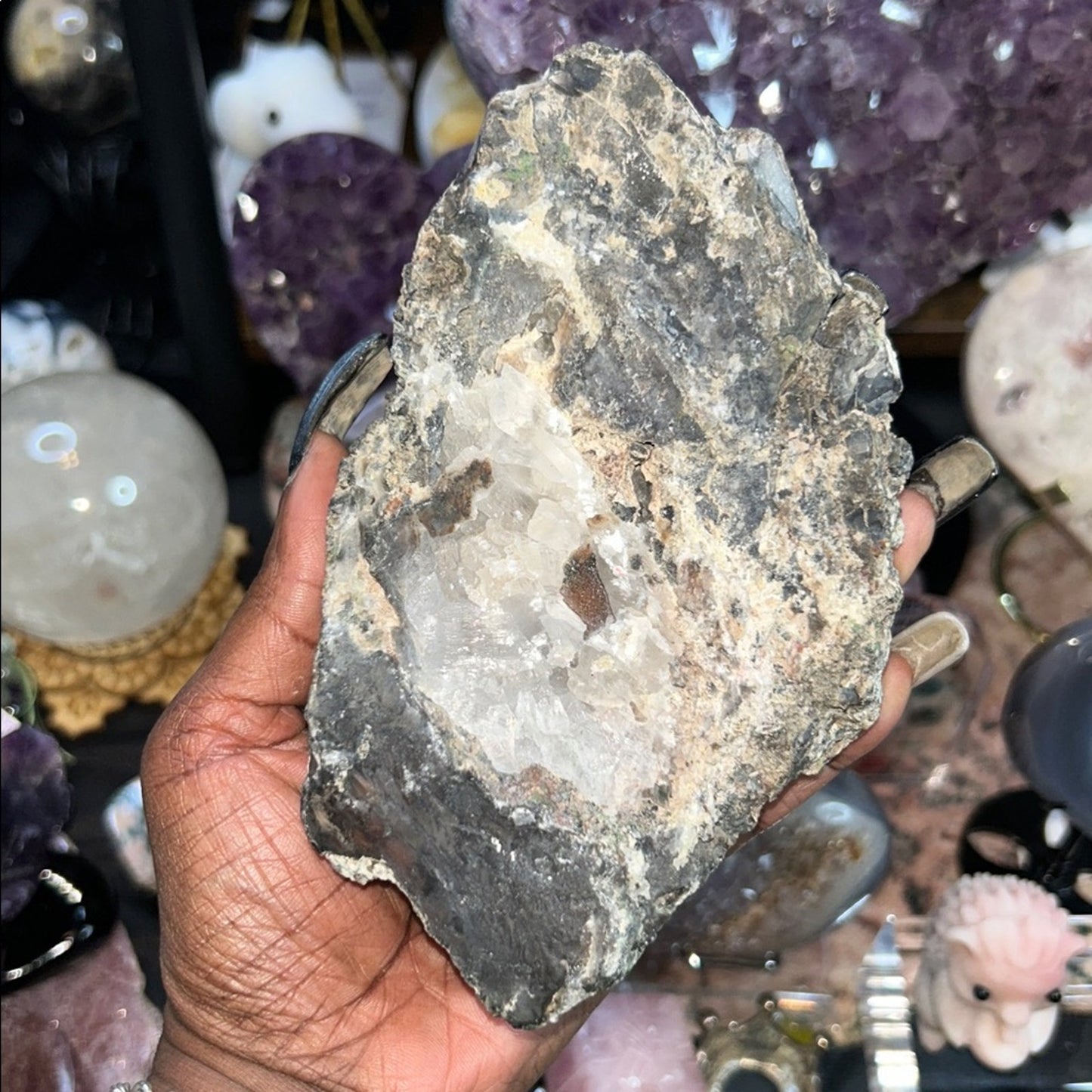 Petrified Wood & Calcite Specimen