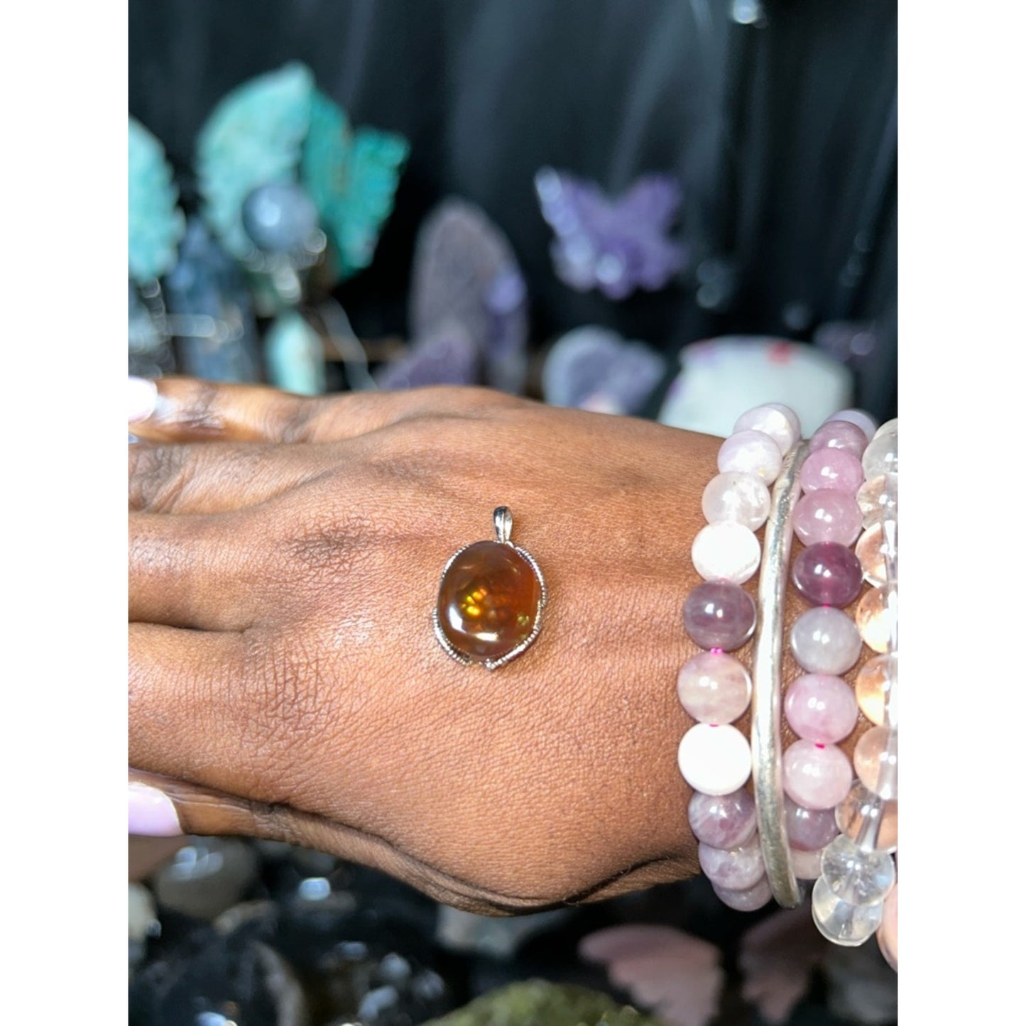 Fire Agate Silver 925 Pendant PRICE FIRM