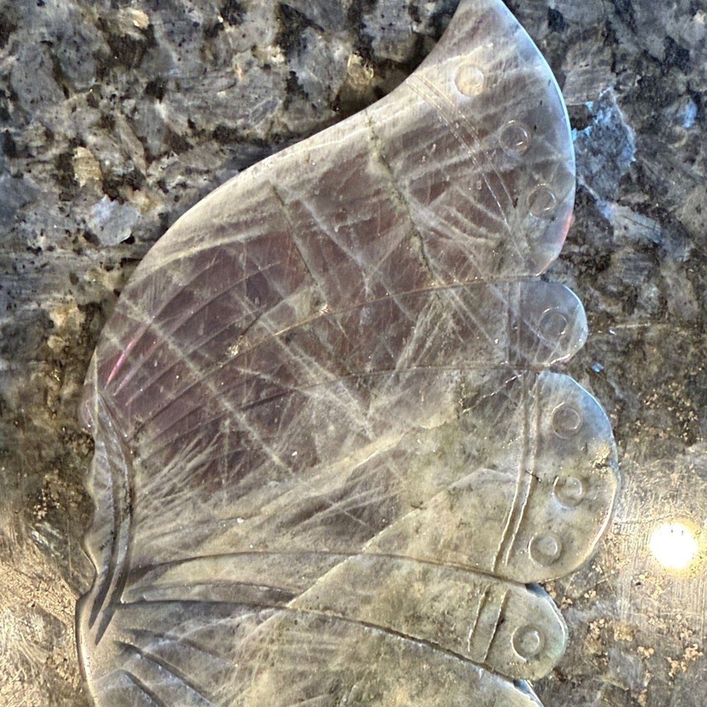 Labradorite with purple flash Butterfly with stand 🦋FREE SHIPPING 🌹🌹