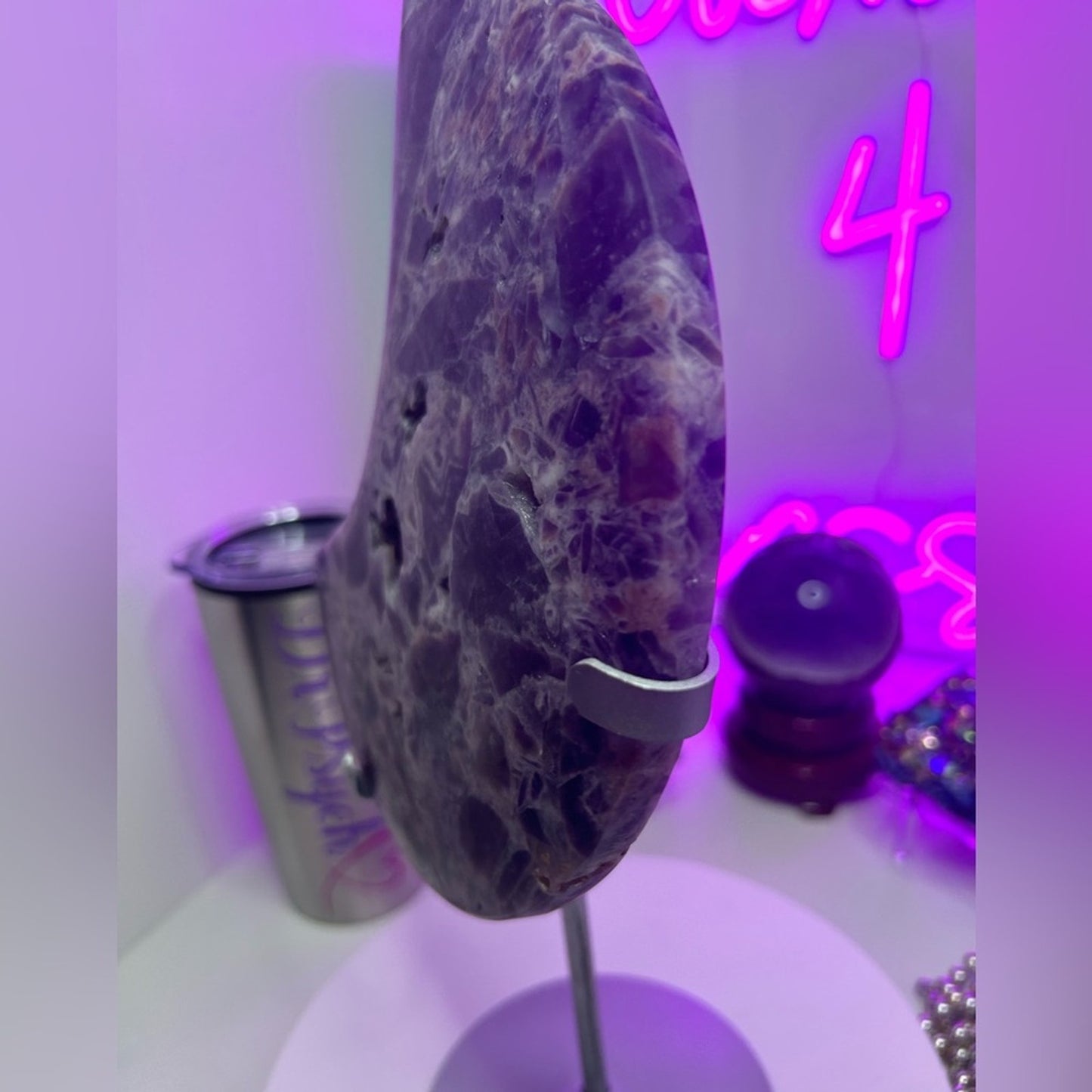 Chevron Dream Amethyst Crescent Moon plate - CHAMYMOON-MED  121.74MM 1092g