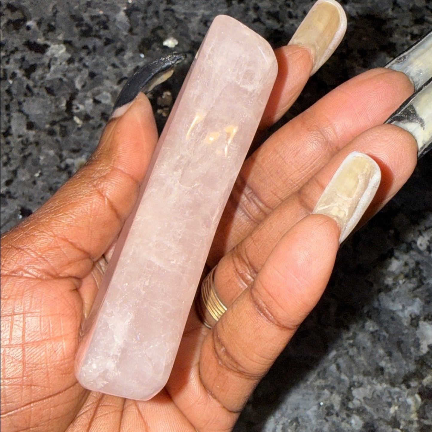 Rose Quartz Moon Bowl #3 - RQMNBWL3