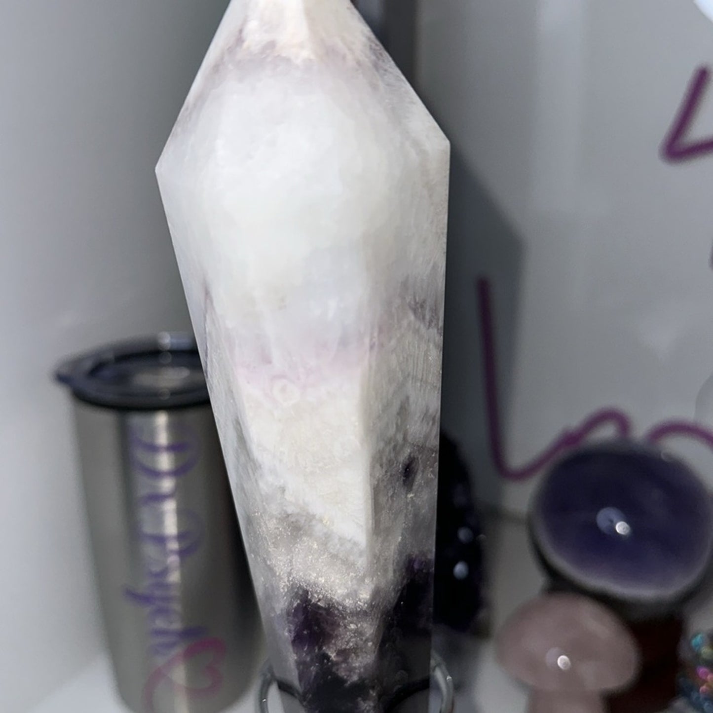 Chevron Amethyst Wand - 12 inches - CHAMYWND12-001
