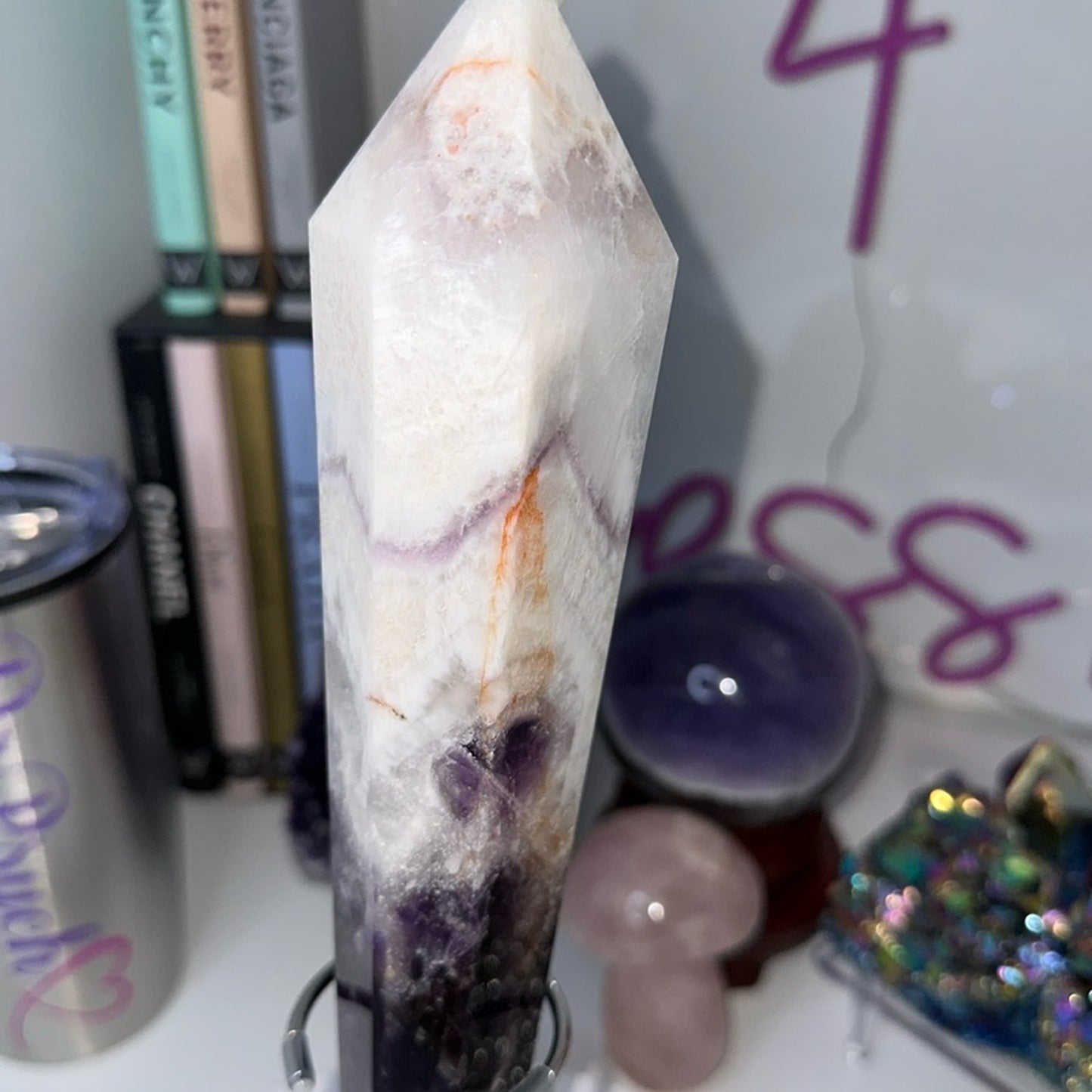 Chevron Amethyst Wand - 12 inches - CHAMYWND12-001