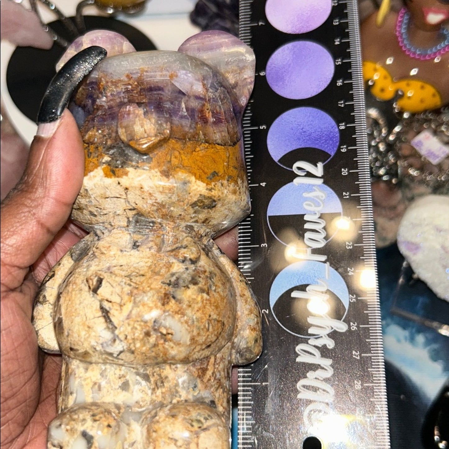 Natural Opalized Fluorite Root Stone Bear Custom