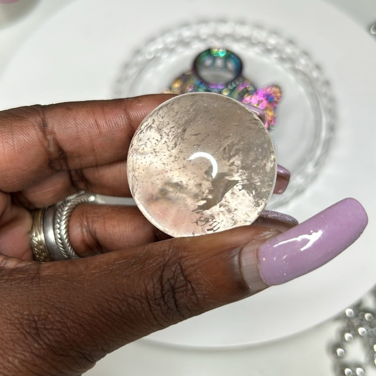 Crackle Quartz Sphere 37MM - CRGQTZ-002