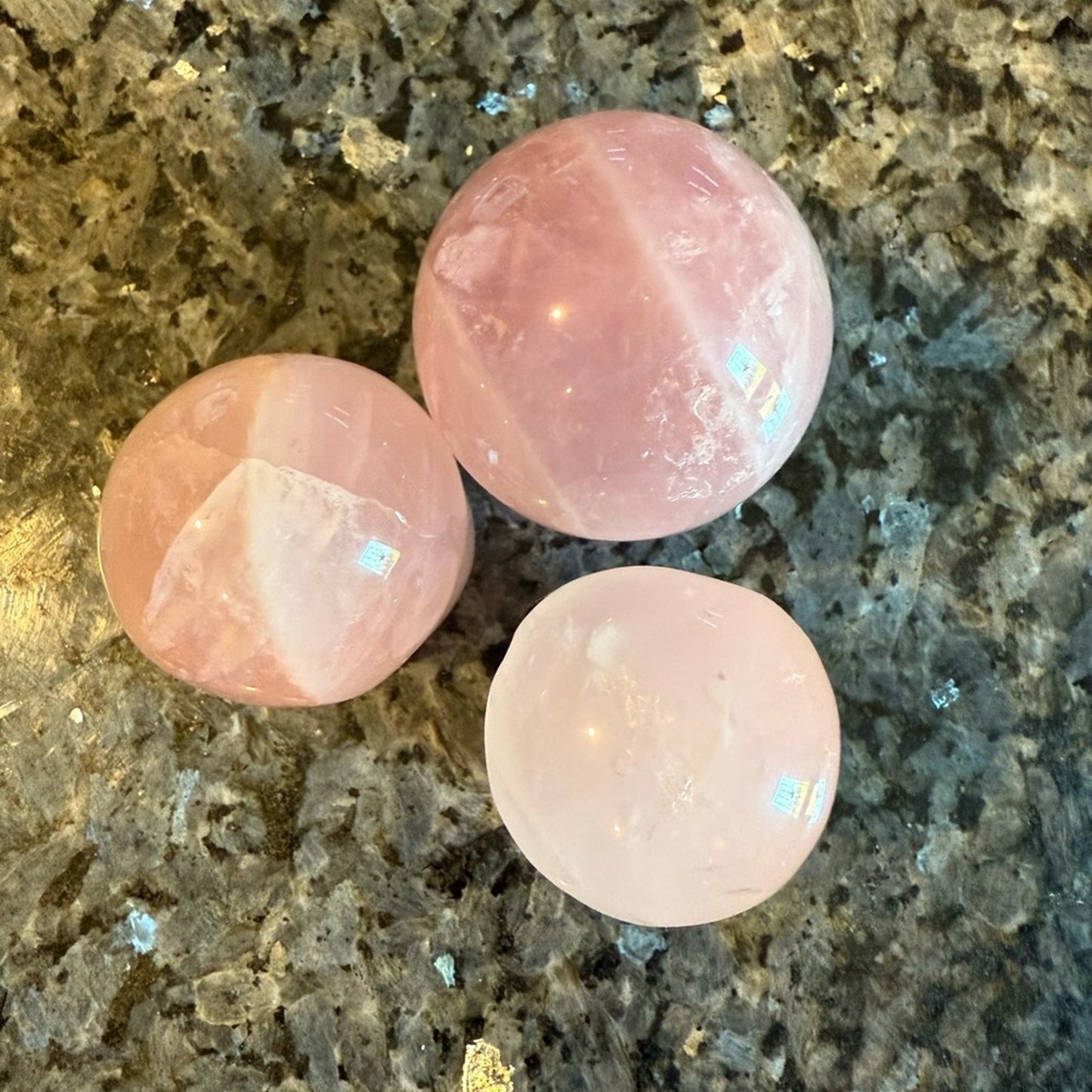 Rose Quartz Pink Crystal Mushroom Set of 3!
