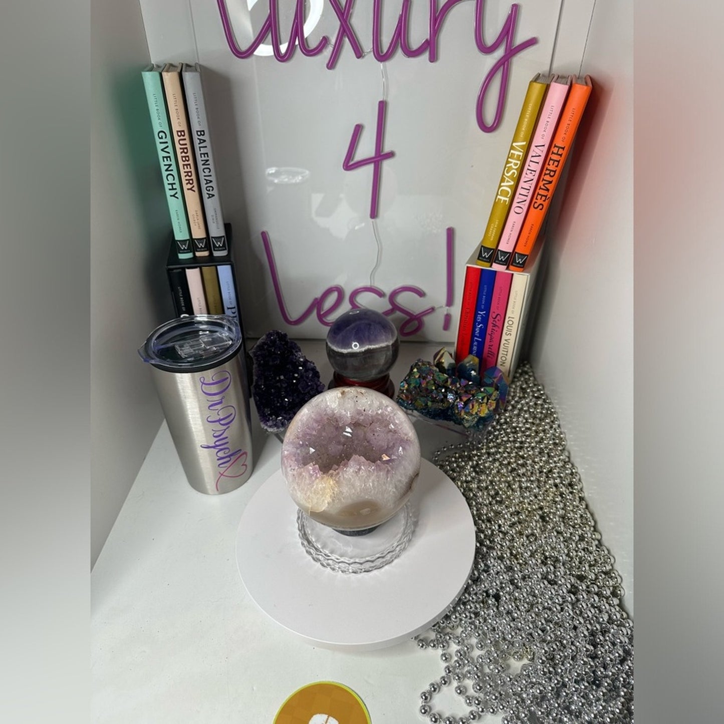 Amethyst Large Points Agate Sphere - 117MM AMAGLGSP002