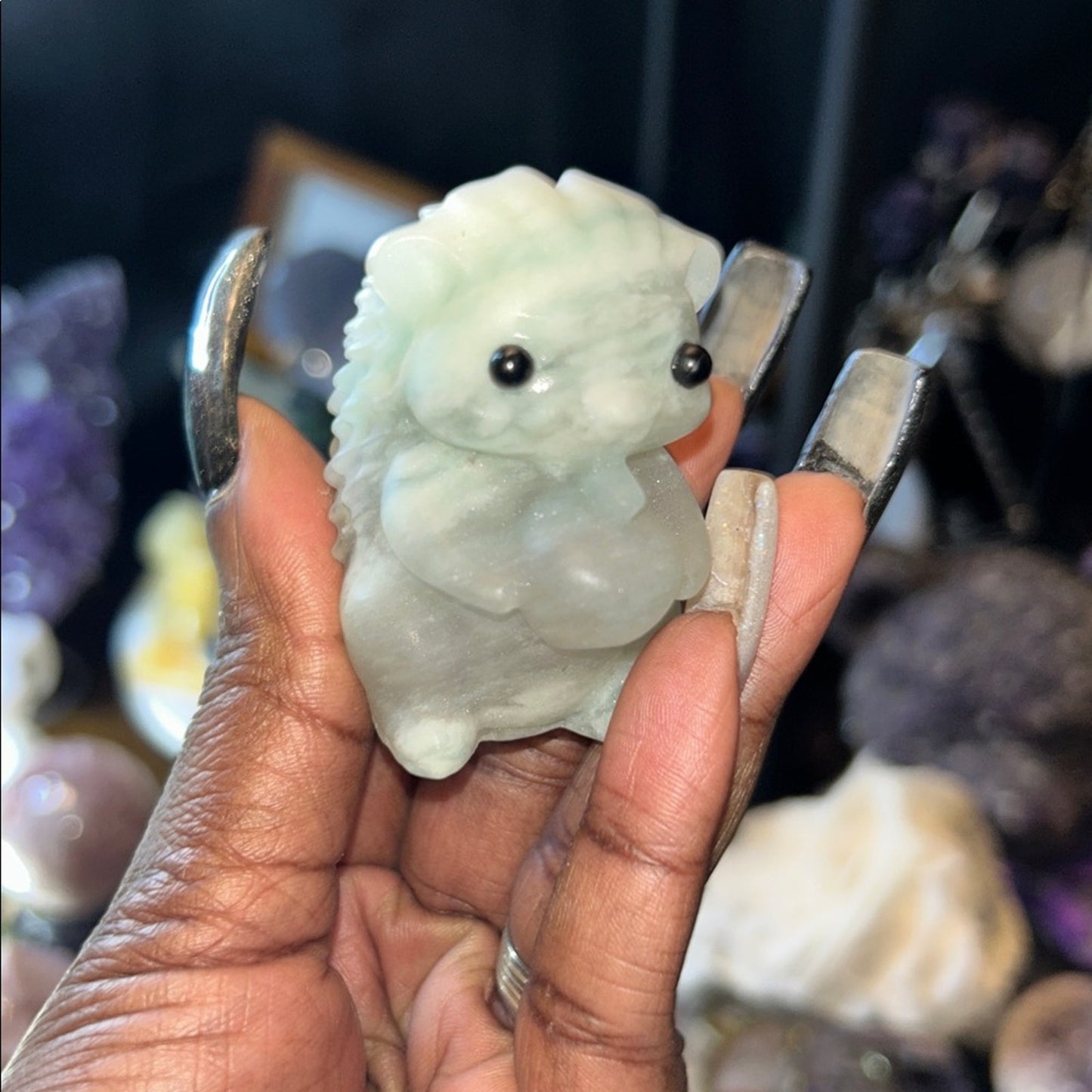 Adorable Hedgehog holding an apple carving - Price for 1