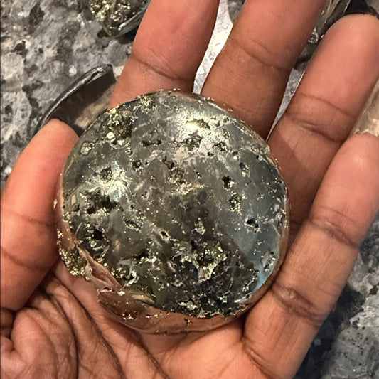 Shimmering Pyrite Palm Stone
