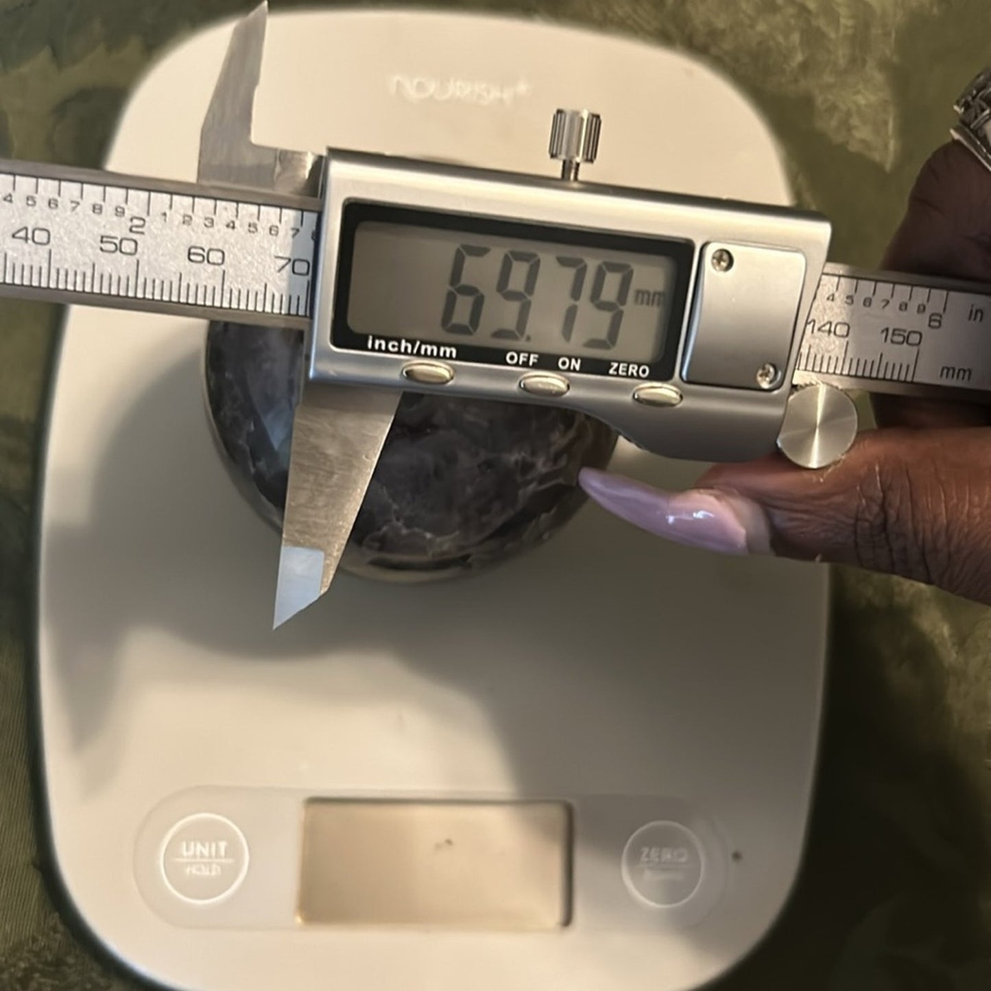 Dream Chevron Amethyst and Quartz Sphere 69-71MM CHAMYSPH-002