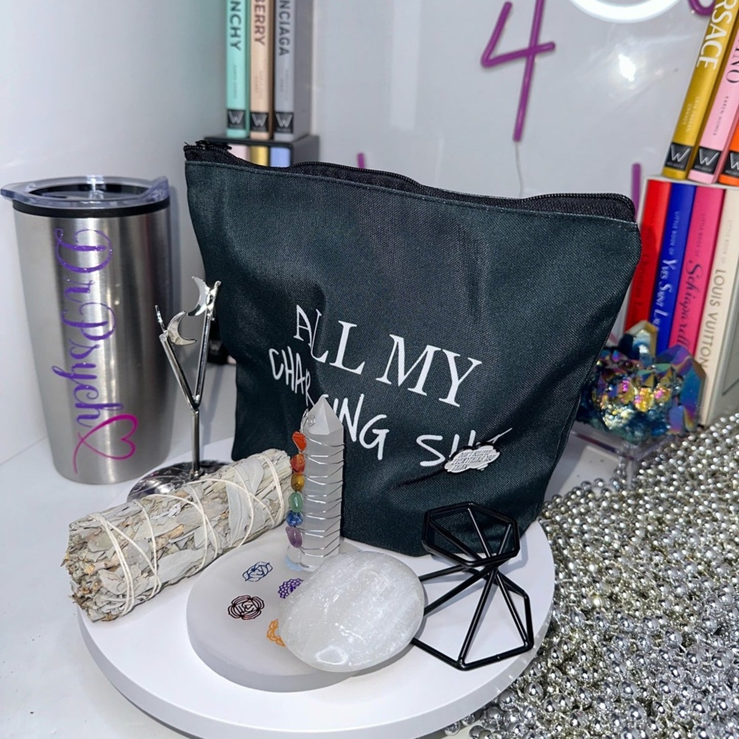 DrPsych_Faves12! Charge & Cleanse Crystal Starter Kit! Black bag. 🌹🌹🤍🤍